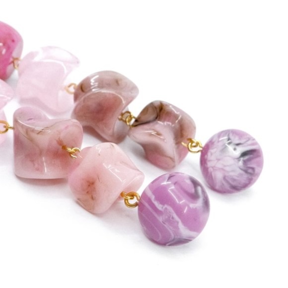 Cult Gaia Acrylic Stones Pink Multi Leo Earings for pierced ears - Picture 6 of 9